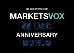 MarketsVox 55 USD Anniversary Bonus