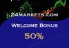 24markets – 50% Welcome Bonus 24markets 50% Bonus on each Deposit