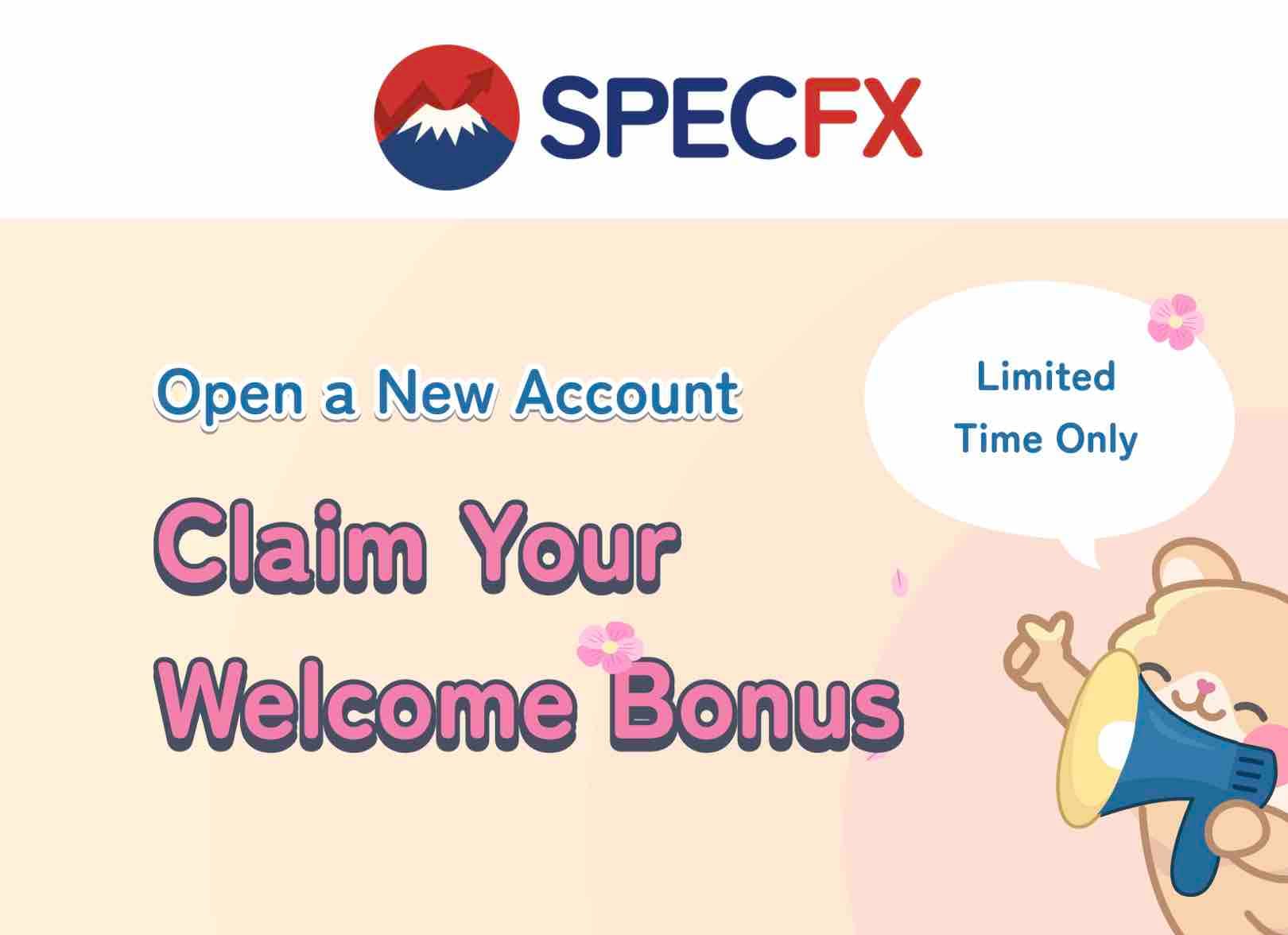 SpecFX Time Limited Welcome Bonus $50