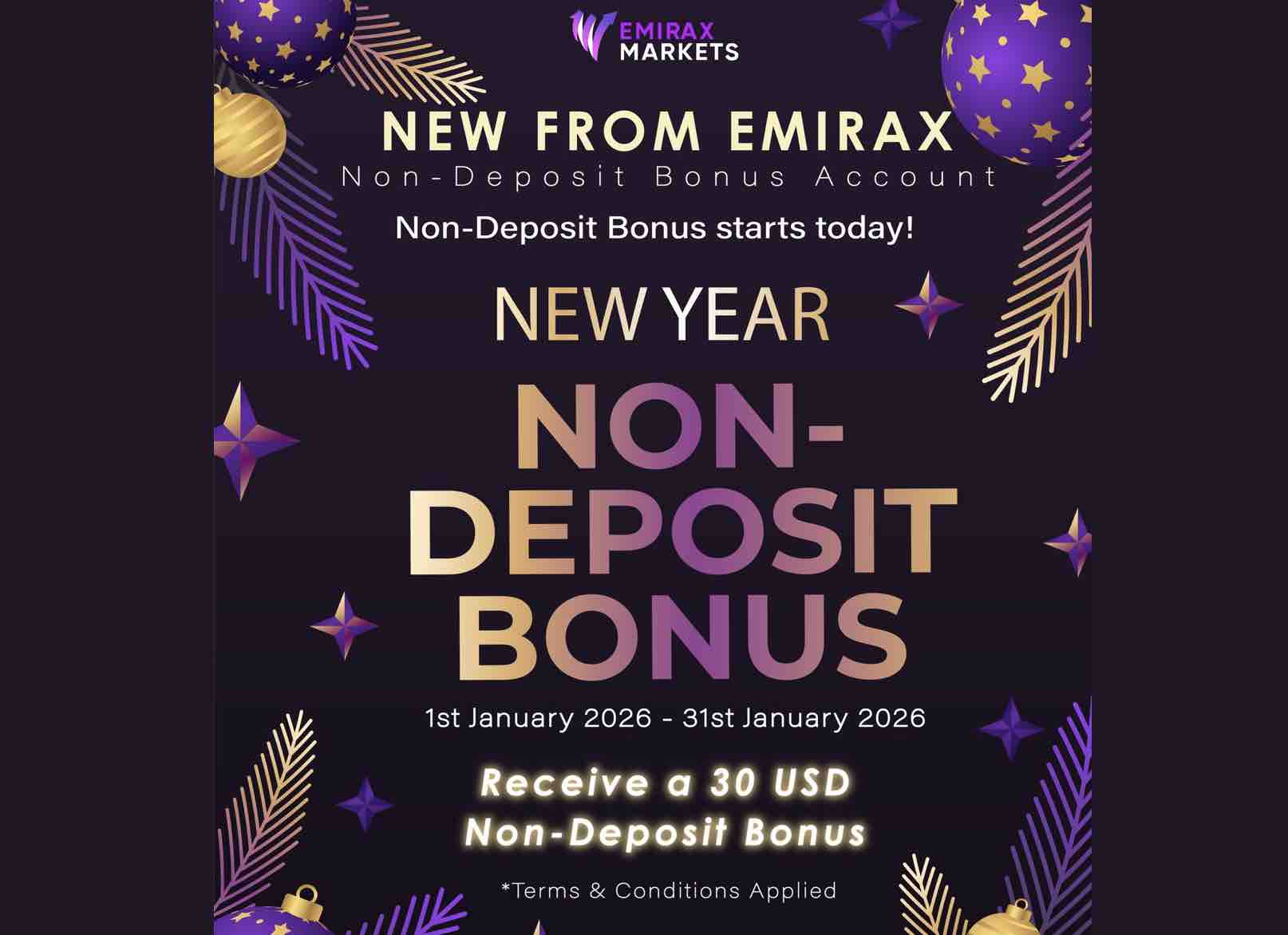 EmiraX Markets Non-Deposit Bonus