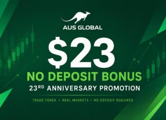 AUS GLOBAL $23 No Deposit Bonus 2026: 23rd Anniversary Promotion AUS GLOBAL $23 No Deposit Bonus